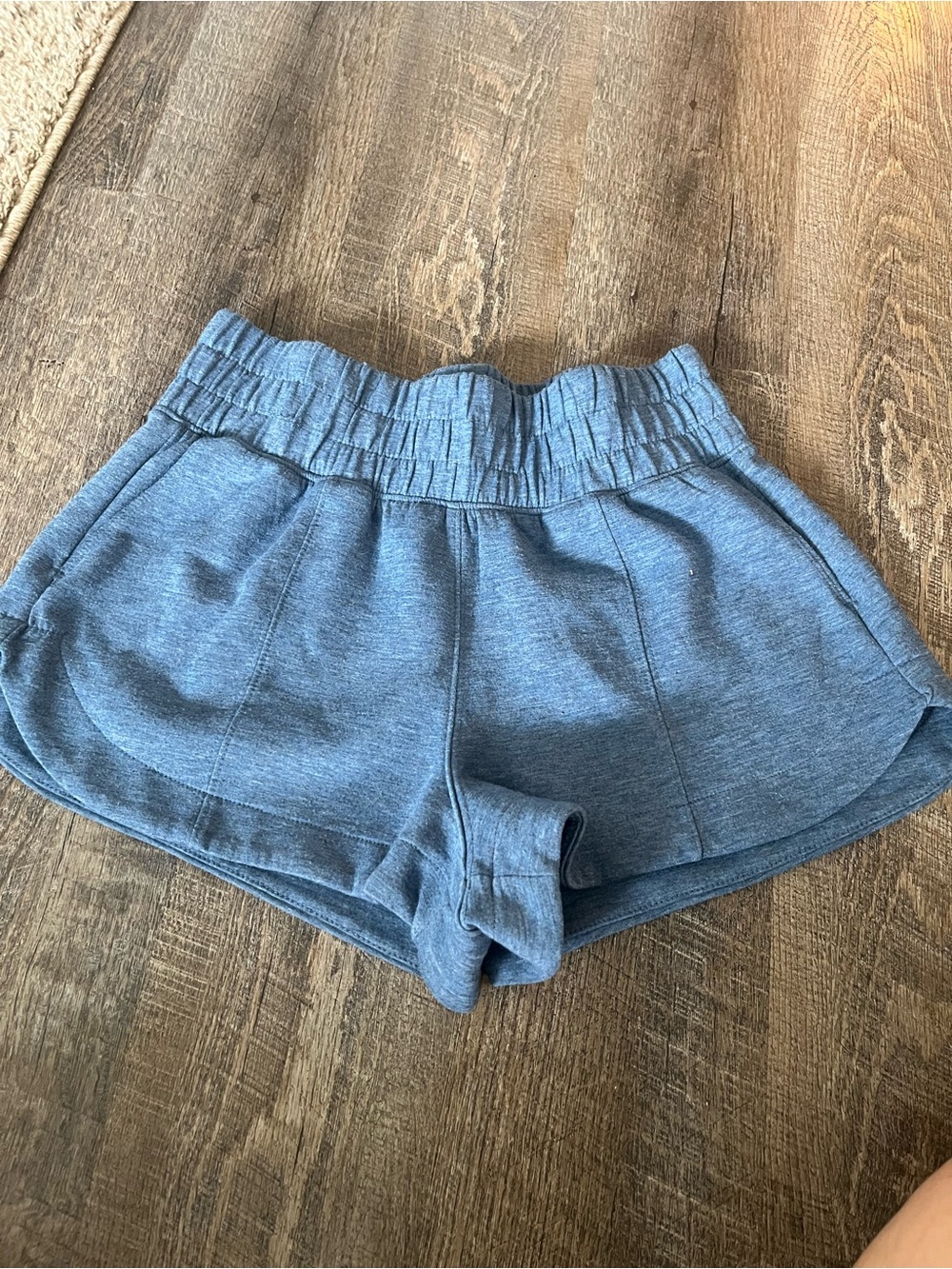 Women’s High-Waist Relaxed Blue Knit Shorts